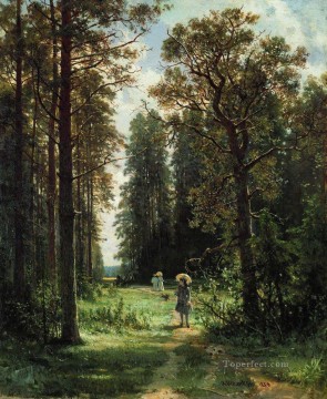 Landscapes Painting - the path through the woods 1880 oil on canvas 1880 classical landscape Ivan Ivanovich trees